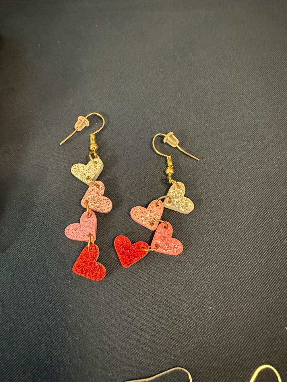 Assorted Glitter Holiday Earrings - Red, Green, Pink, White - Picture 5 of 5